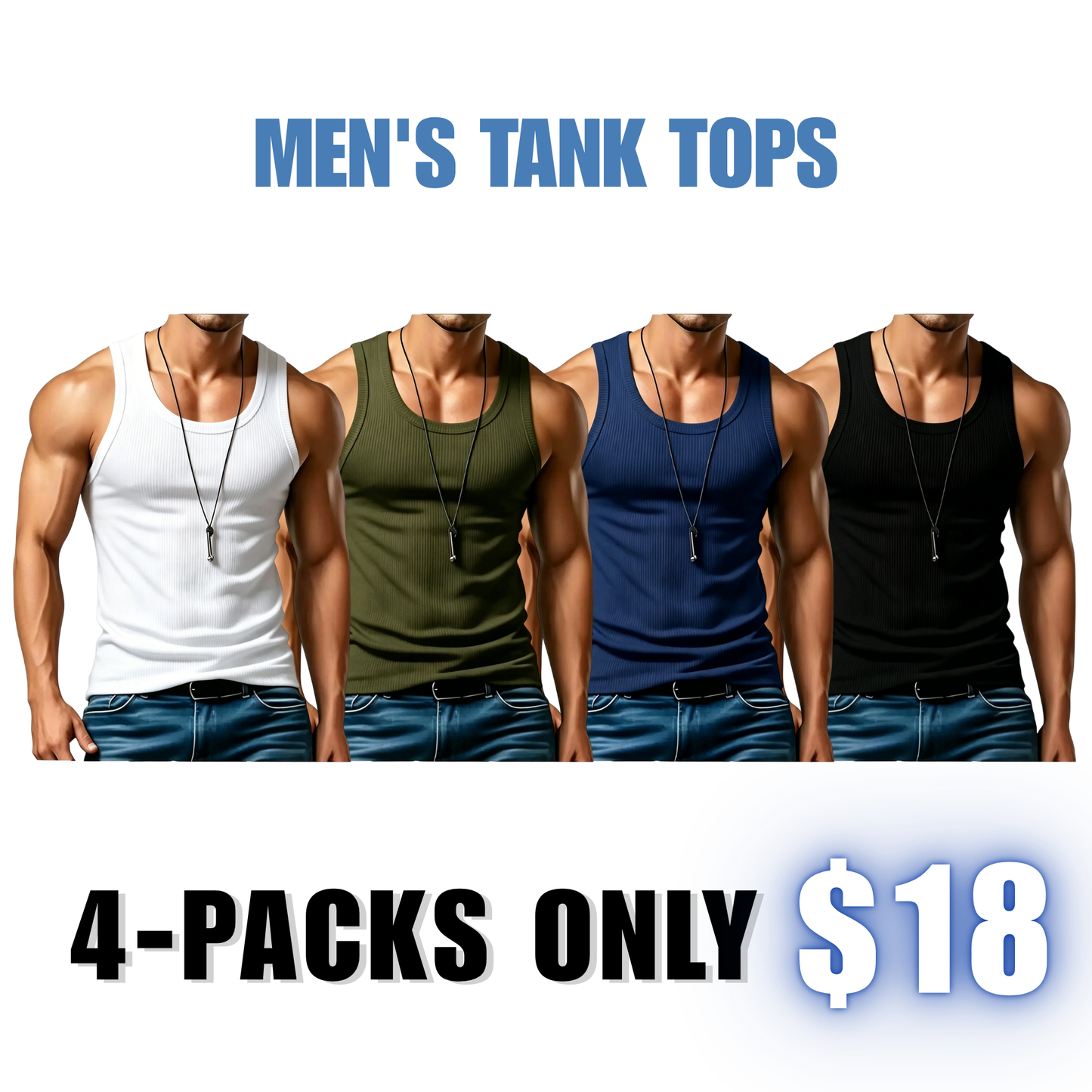 Men's Wide Strap Ribbed Tank Top