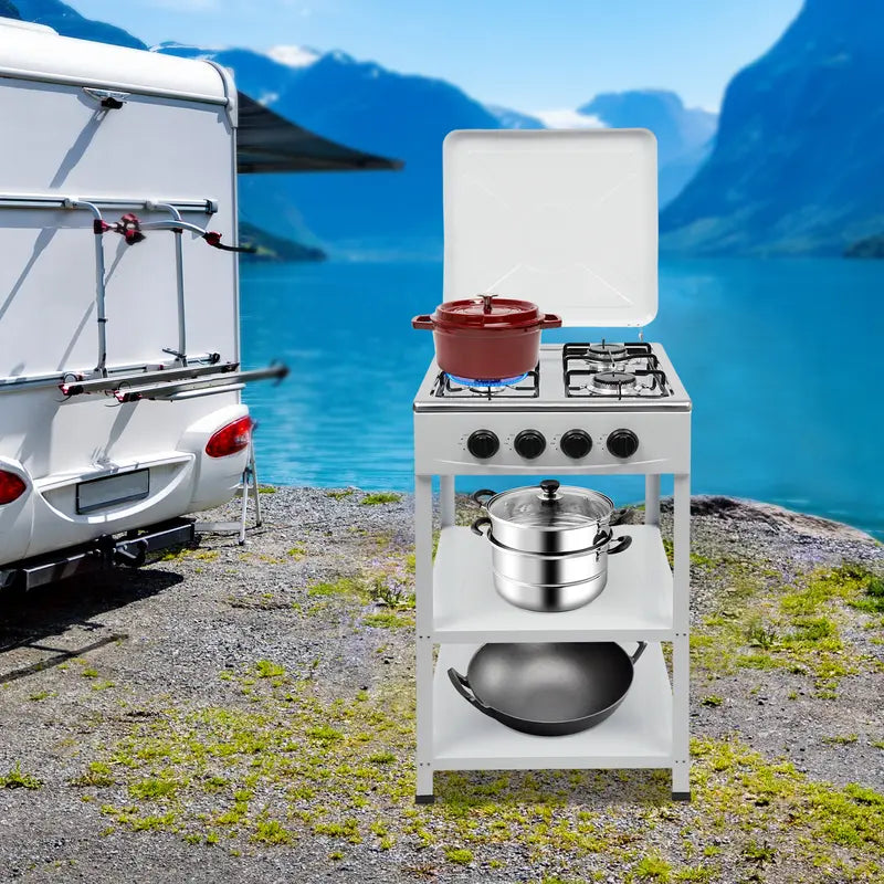 💥💥 🍳 4 Burner Outdoor Gas Stove | Natural Gas & LPG Compatible