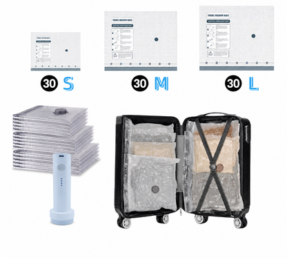 Cordless Travel Vacuum Storage Compression Bag Set