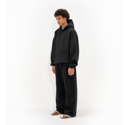 350 GSM 'Black' Fleece Hoodie