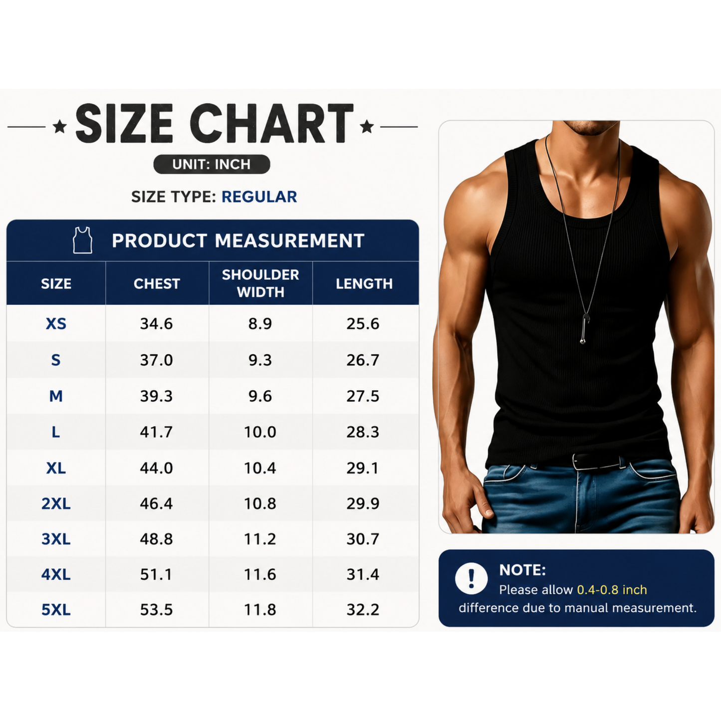 Men's Wide Strap Ribbed Tank Top