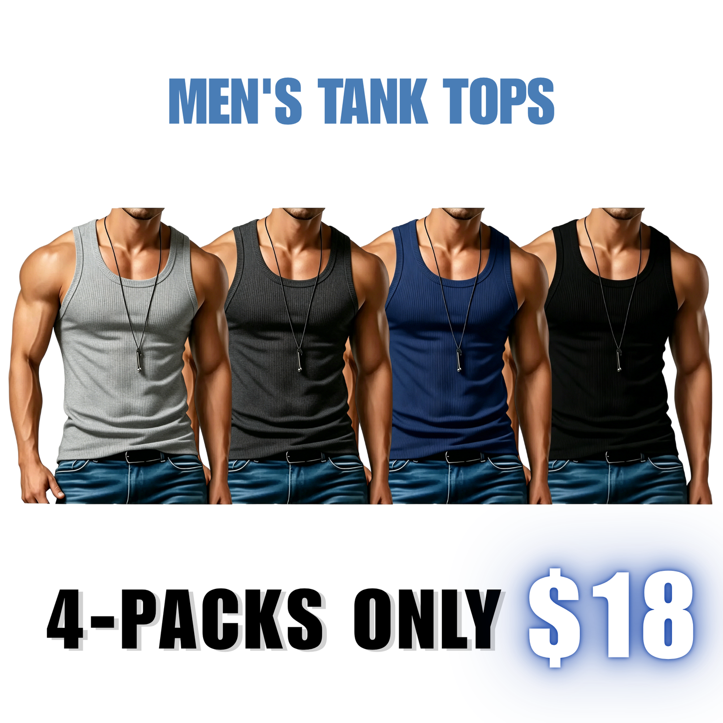 Men's Wide Strap Ribbed Tank Top
