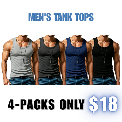 Men's Wide Strap Ribbed Tank Top