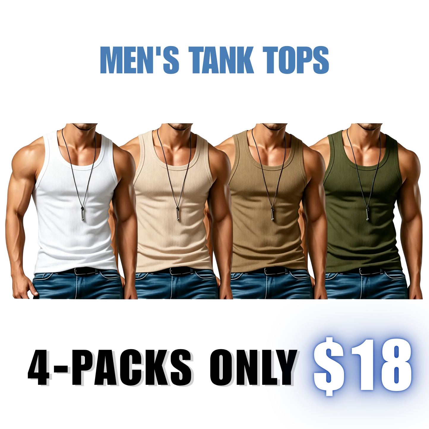 Men's Wide Strap Ribbed Tank Top